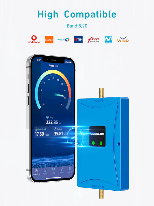 N10 Series, Cell Phone Signal Booster for Home and Office | Support Band 8/20（Only one single blue host)